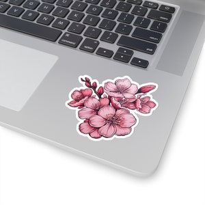 Pretty Cherry Blossom Vinyl Sticker, Cherry Blossom, Pink Sticker, Pink Flowers, Nature Sticker, Sakura Blossoms, Pretty Sticker image 3