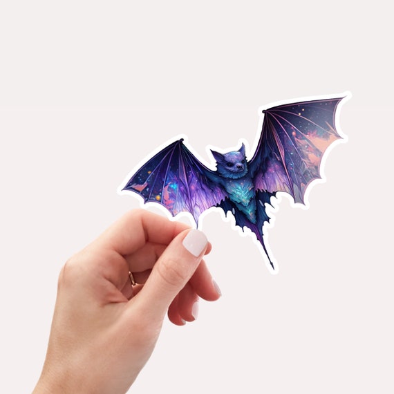 Magical Bat Vinyl Sticker, Bat Sticker for Laptop, Spirit Animal Sticker, Bat Lover Sticker, Galaxy theme, Bat Sticker, Witchy Sticker
