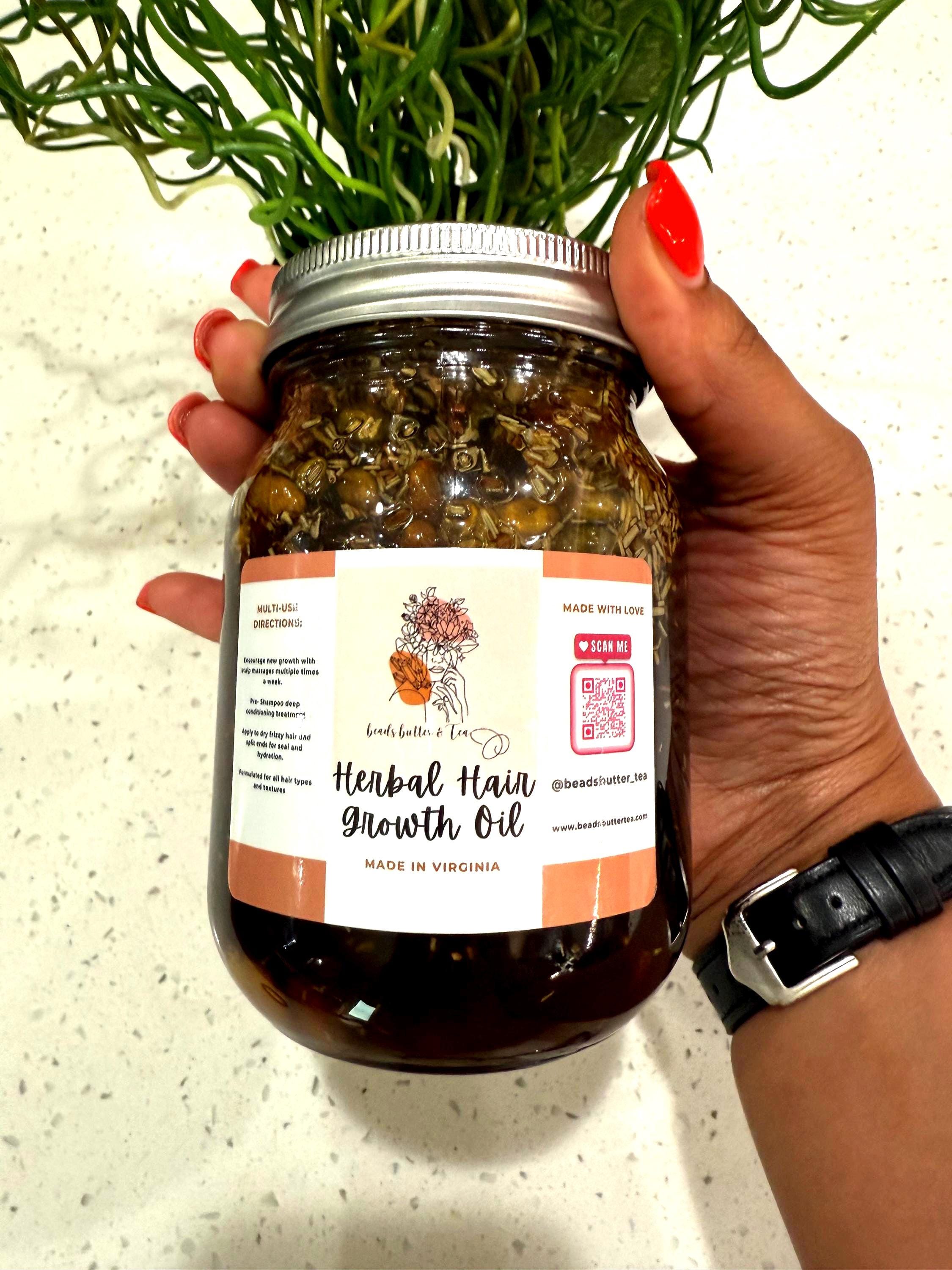 Ayurvedic Herbal Hair Growth Oil - Scalp Treatment for Length & Strength
