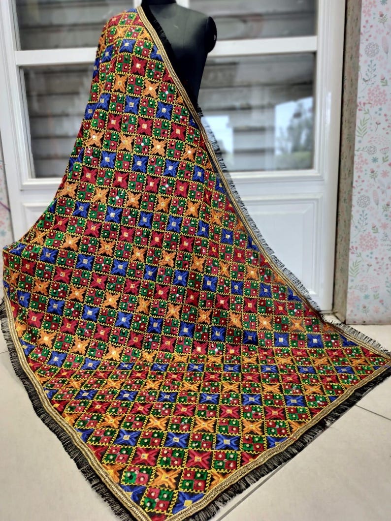 Multicolor Phoolkari Dupatta image 1
