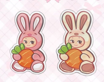 Bunny Rabbit Sonny Angel Sticker, Kawaii Matte Vinyl Laptop Sticker