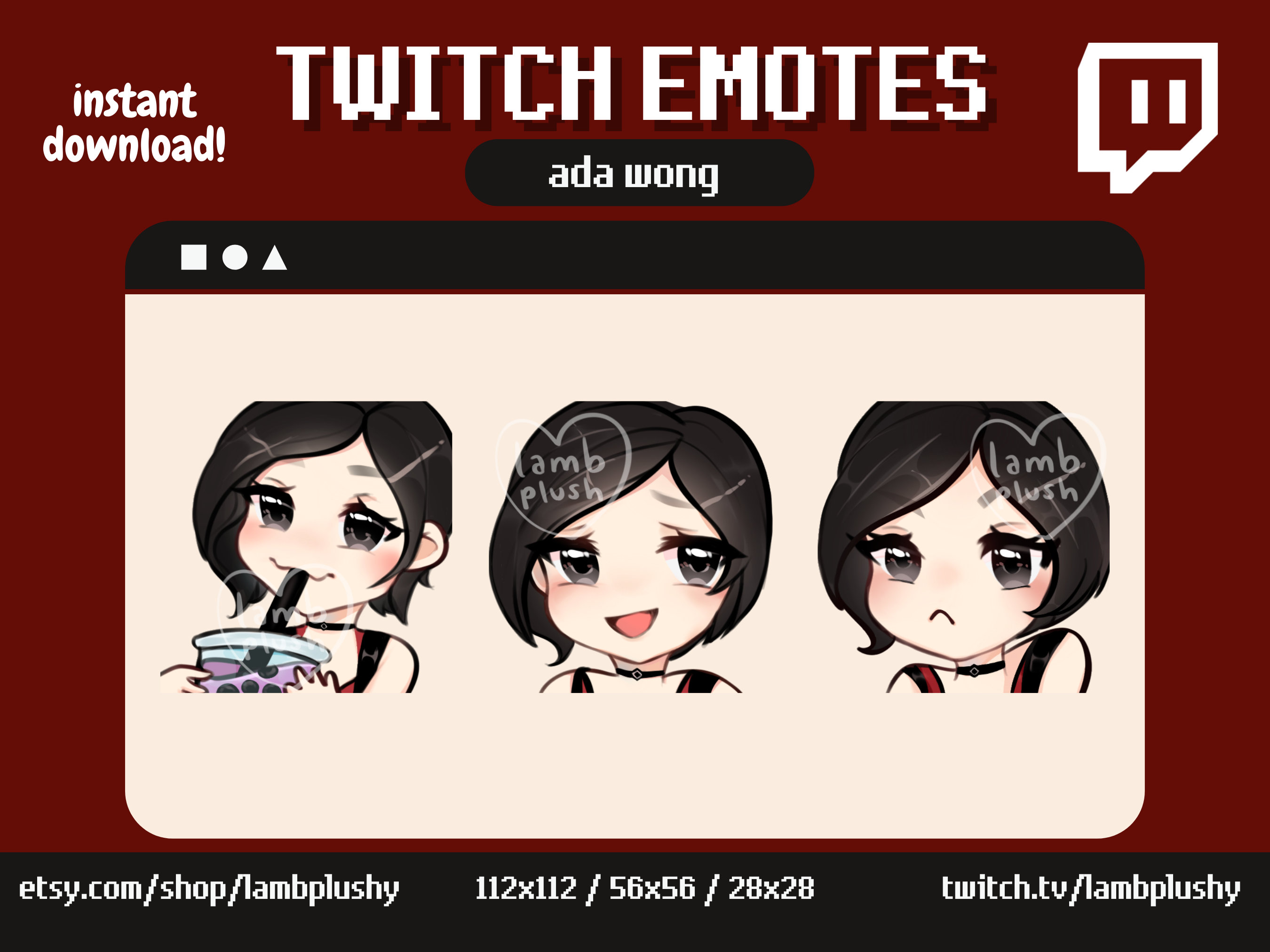 Ada Wong Twitch Emotes Dead by Daylight Resident Evil Etsy
