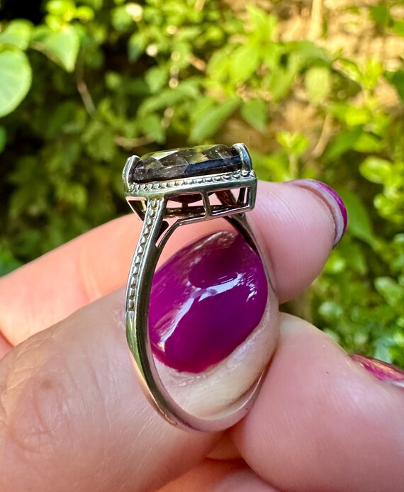 Vintage Silver Bronzite Gemstone Ring - image 3