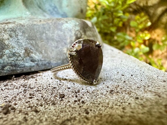 Vintage Silver Bronzite Gemstone Ring - image 10