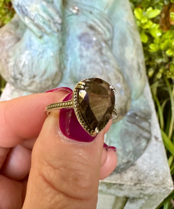 Vintage Silver Bronzite Gemstone Ring - image 9