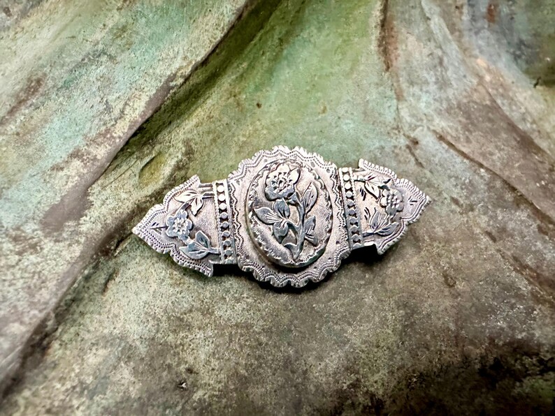 Victorian Sterling Silver Floral Sweetheart Brooch 1893 Birmingham - Etsy