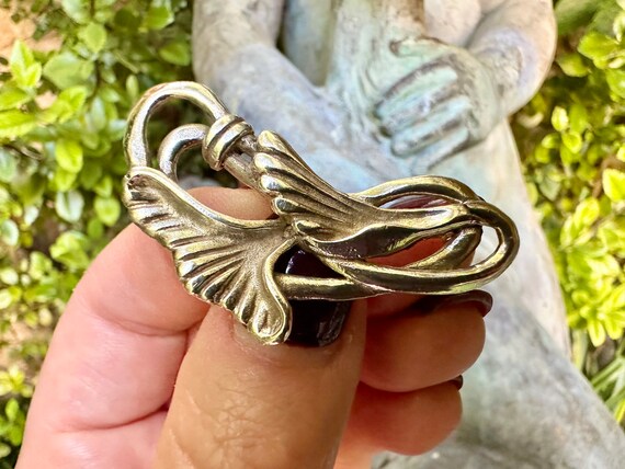 Broche En Argent Style Art Nouveau - Magnifique Bijou Vintage Occasion, Matière Argent, Sans Marque