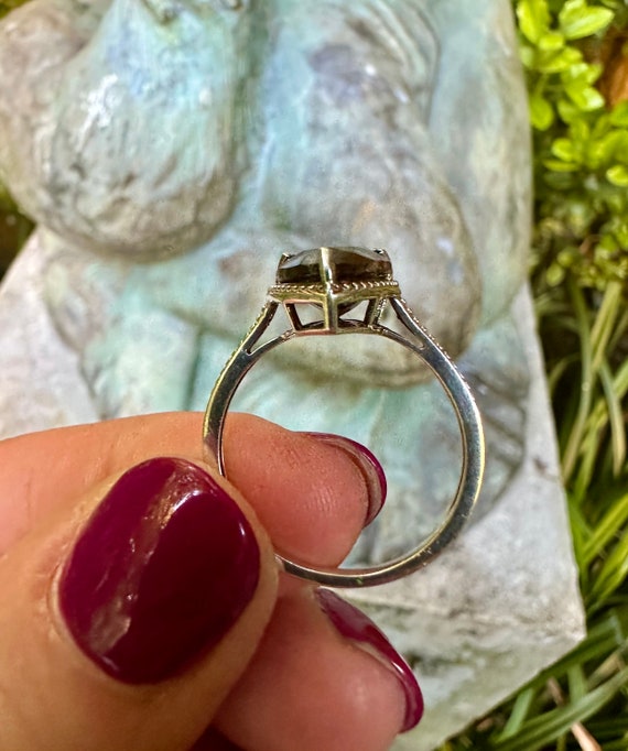 Vintage Silver Bronzite Gemstone Ring - image 8