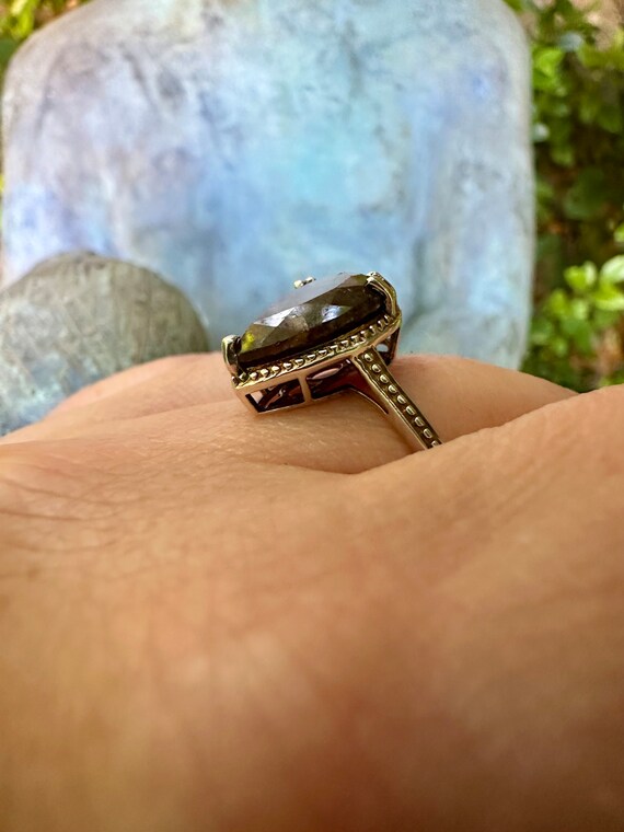 Vintage Silver Bronzite Gemstone Ring - image 7