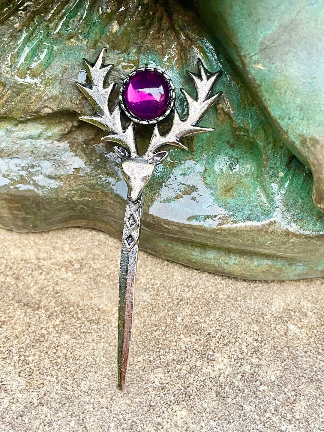 Grande Broche Vintage En Cristal - Transparent Et Rouge - Élégance Rétro