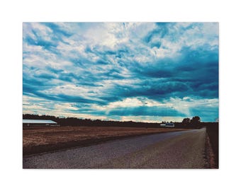 Bauernhaus Landschaft Fotodruck - Ländliche Landschaft
