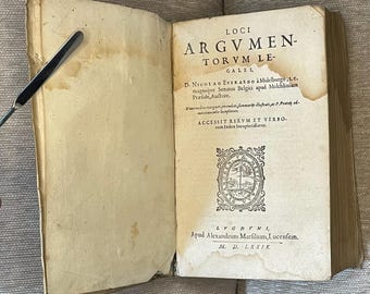 アンティーク 1579 Loci Argumentorum Legales、Nicolaus Everard 作、 | 絵画珍しい紙製の法律書 |収集可能な法的歴史