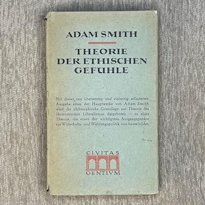 Jahrgang 1949 Deutsche Ausgabe von Adam Smith&#39;s &#39;The Theory of Moral Sentiments&#39; mit Original Schutzumschlag, &#39;Theorie der ethischen Gefühle&#39;