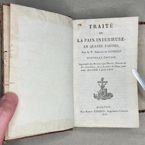 Antique 1826 Leather Prayer Book | French Catholic Meditation, Spiritual Peace, Rare Theology Book, Vintage Christian Gift