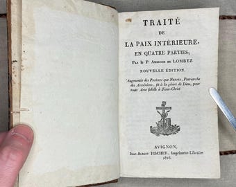 Antik 1826 Leder Gebetbuch | Französische Katholische Theologie