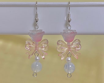 y2k earrings opal aesthetic pink and blue