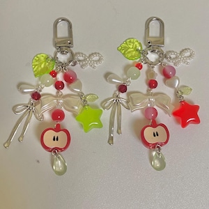 cottagecore heisei retro juminocore Apple trinket charm keychain