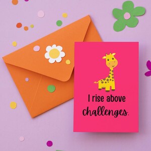 Cartes imprimables d'affirmation positive pour les enfants | Dessins d'animaux mignons | Téléchargement numérique