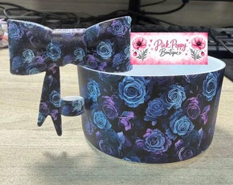 PREORDER Blue & Purple Chroma Roses Tumbler Boot, Stanley Accessories, Silicone Tumbler Boot, Tumbler Accessories, 10mm Straw Topper