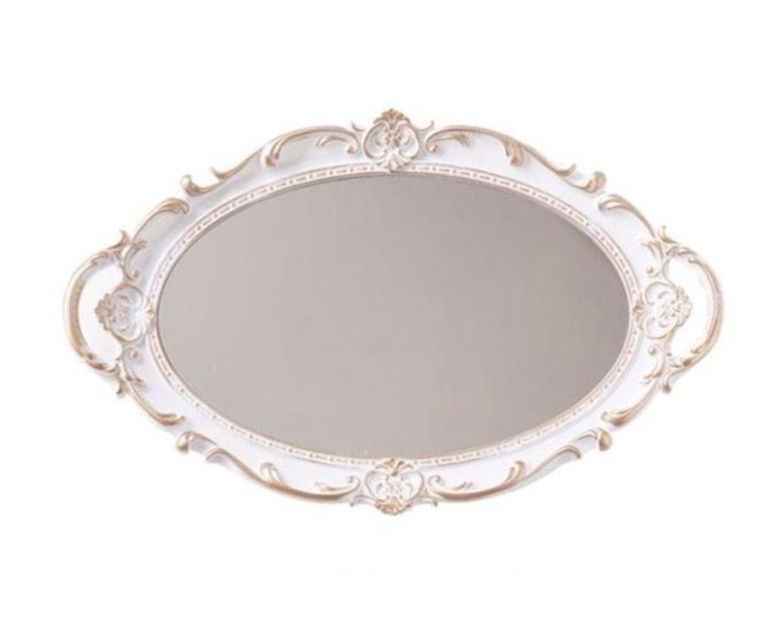 European Style Decorative Mirror Tray Oval Storage Tray Etsy