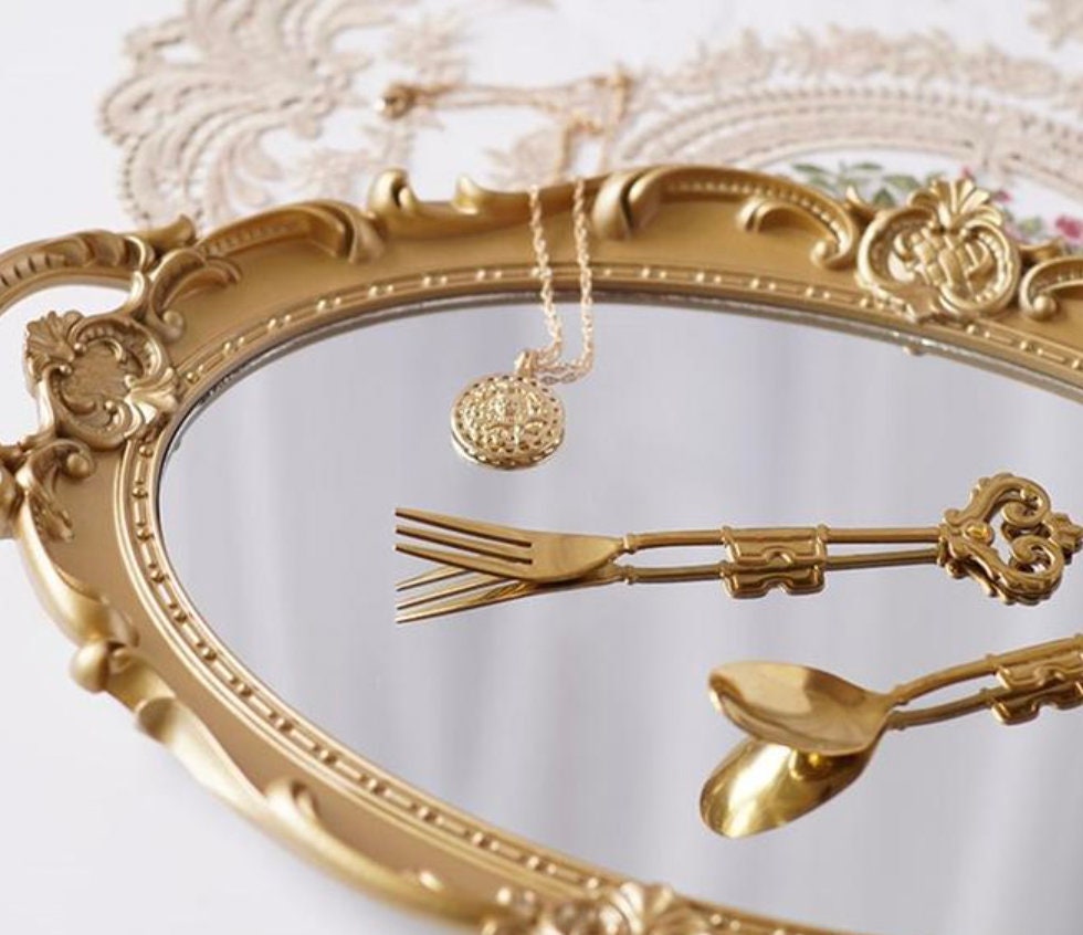 European Style Decorative Mirror Tray Oval Storage Tray Etsy