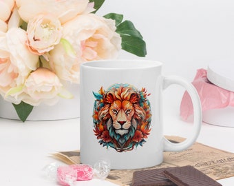 Pretty Lion Mug, Lion Mug Gift, Animal Lover, Lion Enthusiast, Great Gift