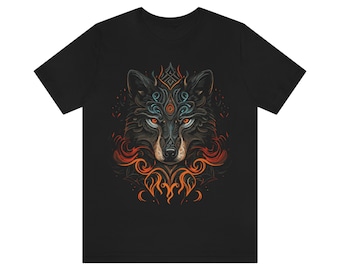 Tribal Wolf Graphic Tee - Unisex Jersey Short Sleeve