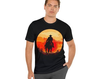 Unisex Jersey Short Sleeve Tee, Cowboy Silhouette