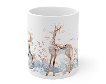 Ceramic Mug 11oz, illustration, Gerenuk, Deer, Family