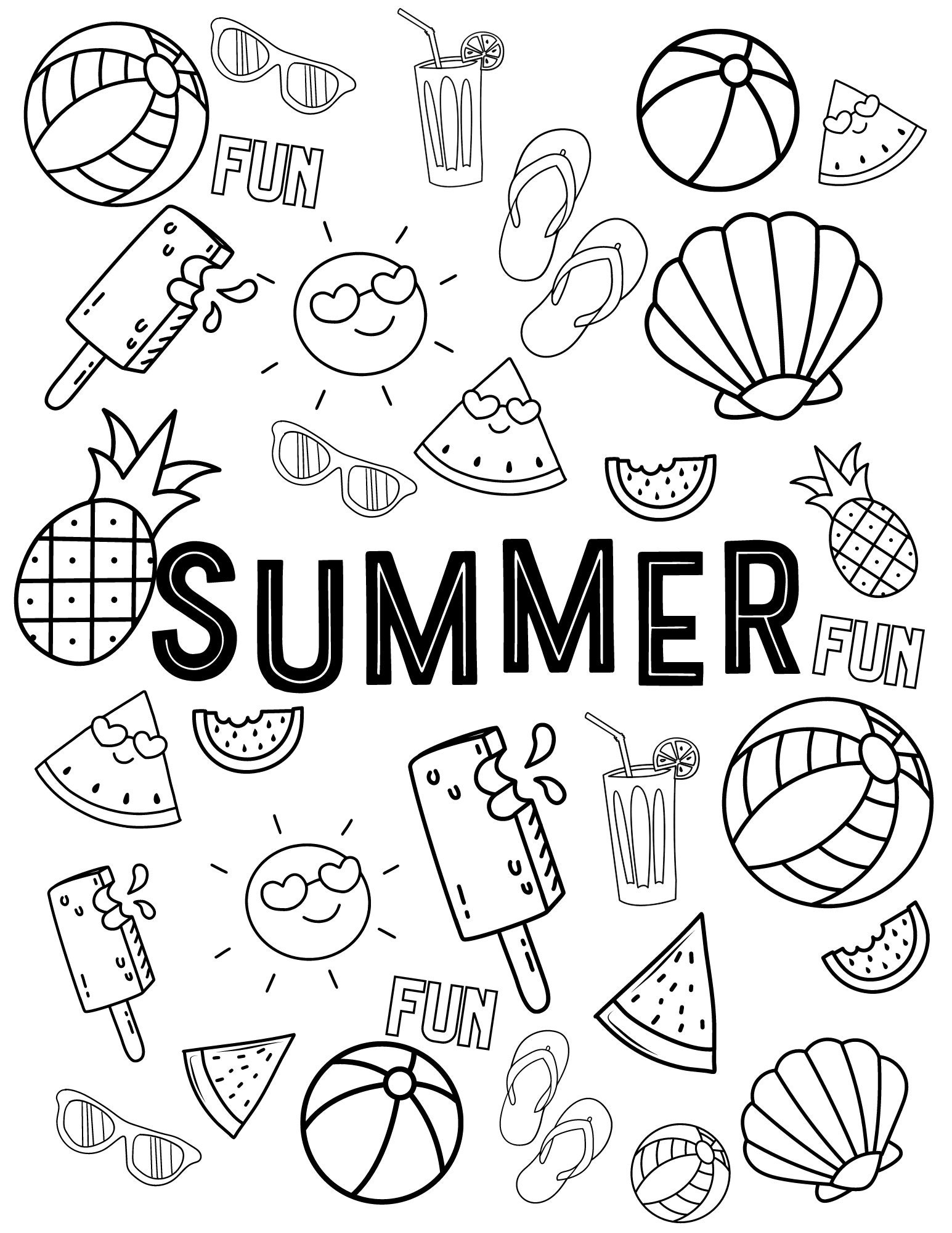 Summer Coloring Pages - Etsy