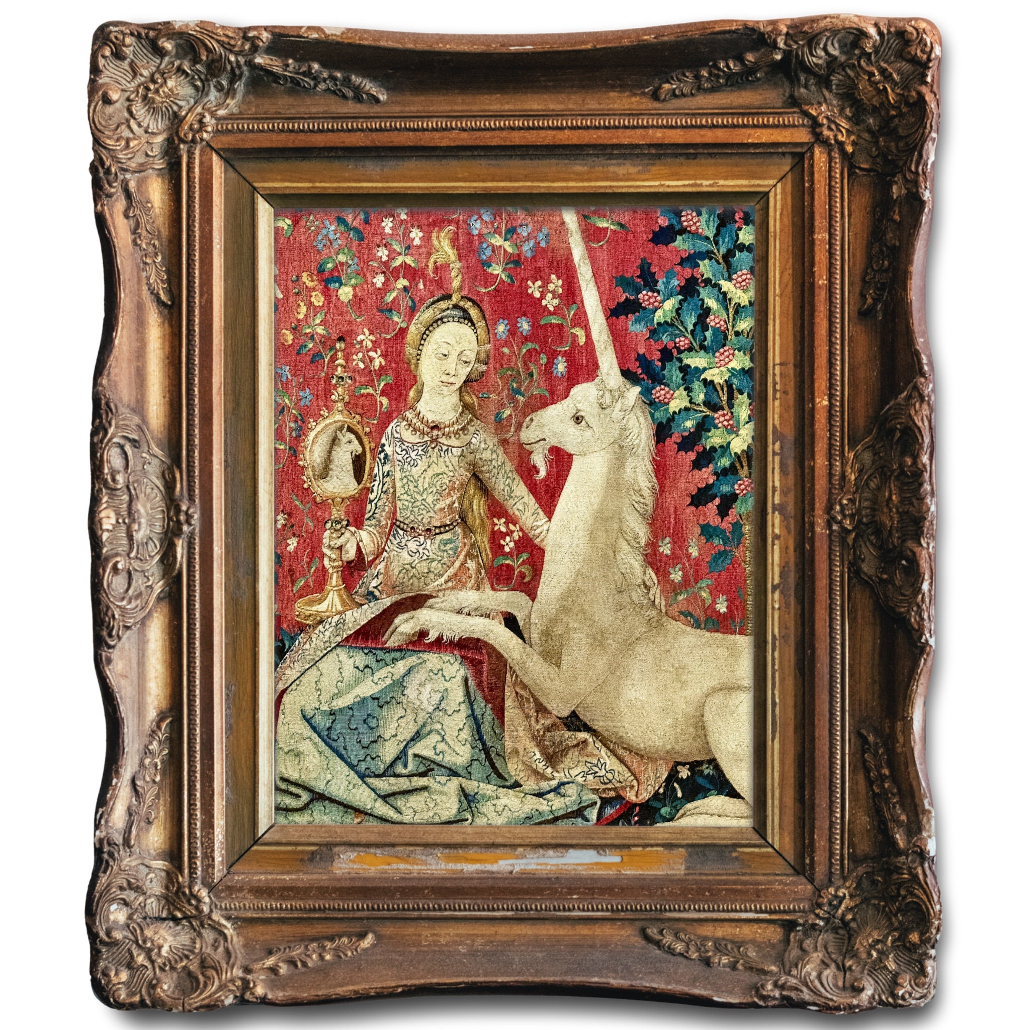 アート・デザイン・音楽 MEDIEVAL &RENAISSANCE MINIATURE PAINTING Little Garden of Paradise Art Print, Medieval Wall Art, Old