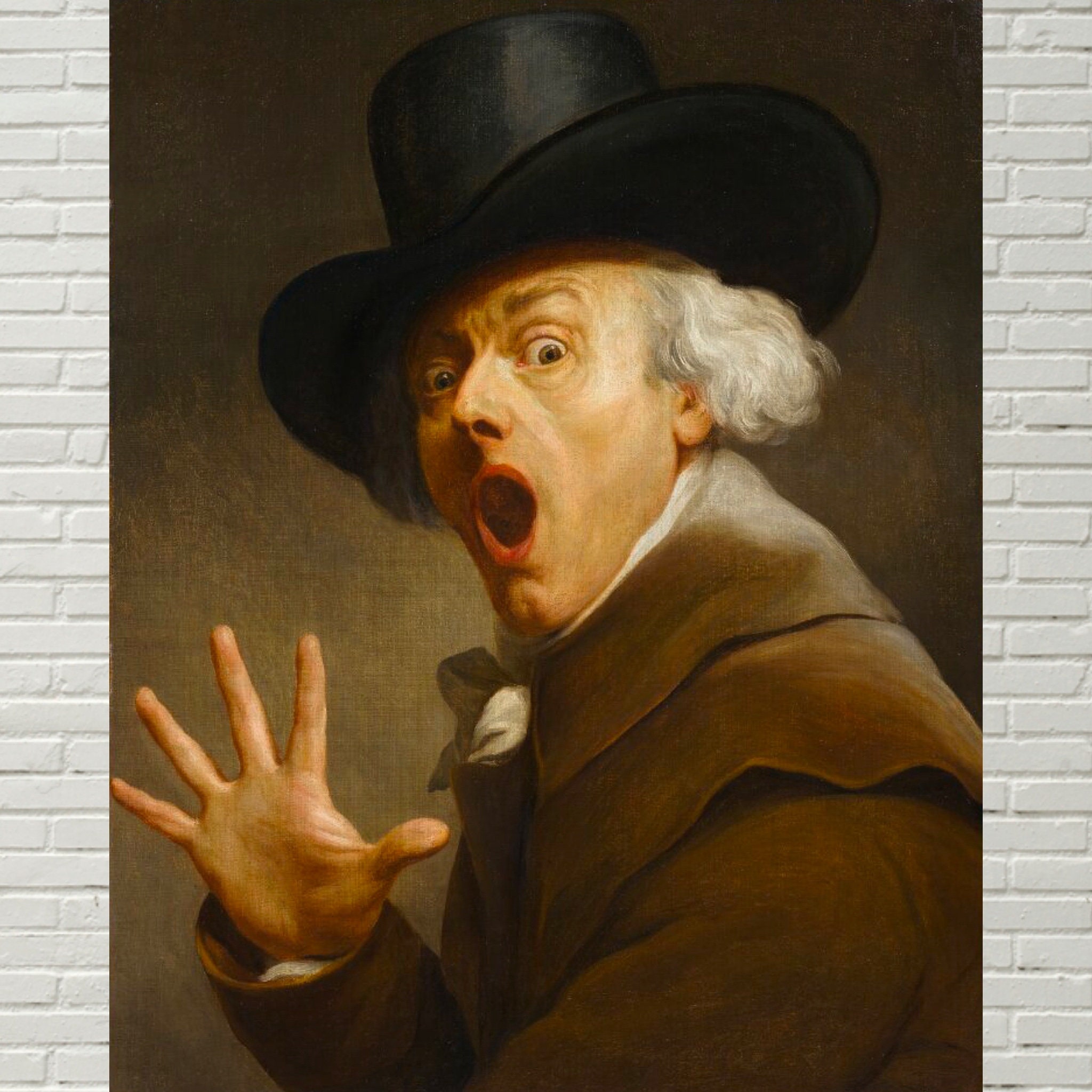 Joseph Ducreux Self-portrait Art Print, Surprised Man in Powdered