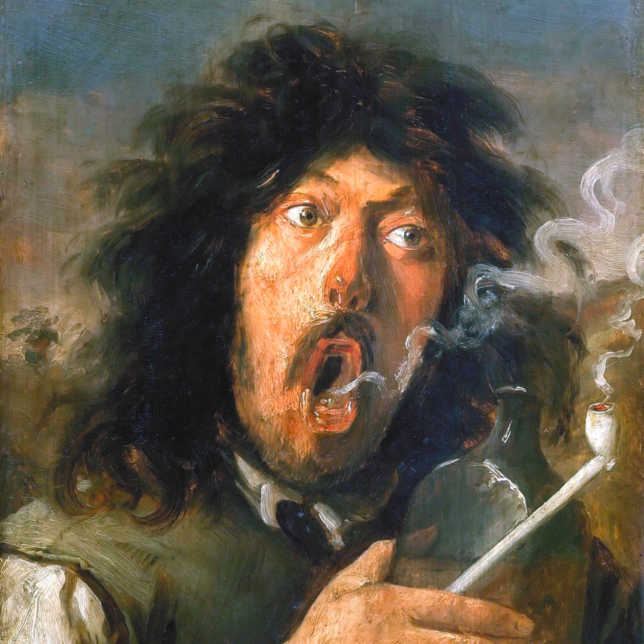 man with cigarette painting Renaissance Smoker Art Print, 17th Century Painting, Joos Van, Antique  Portrait