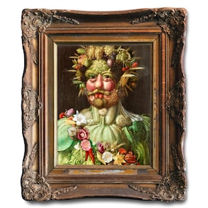 Vegetable-Head Man, Renaissance Painting, Giuseppe Arcimboldo, High Quality Art Print, Kitchen Art, Dining Room Art, Vegetable Painting
