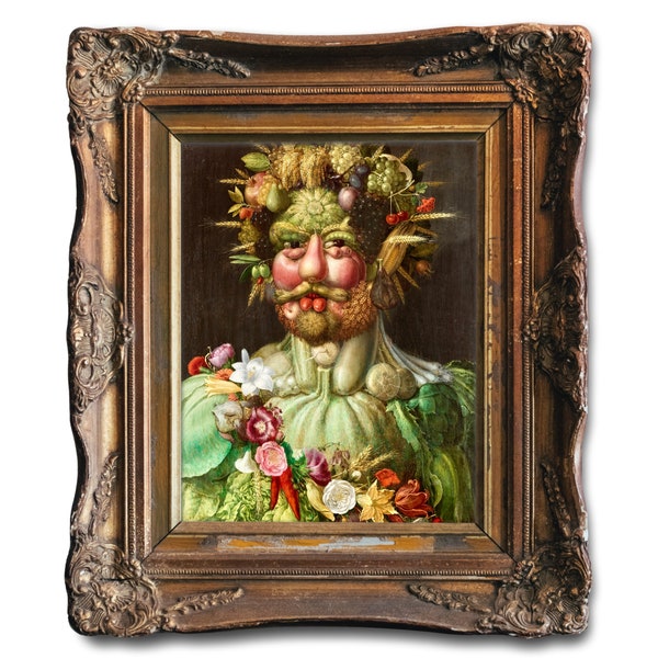 Vegetable-Head Man, Renaissance Painting, Giuseppe Arcimboldo, High Quality Art Print, Kitchen Art, Dining Room Art, Vegetable Painting