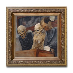Strange Macabre Antique Art, Capuchin Monks at Palermo, Three Skulls, High Quality Art Print, L A Ring, Creepy Old Painting, Horror Art
