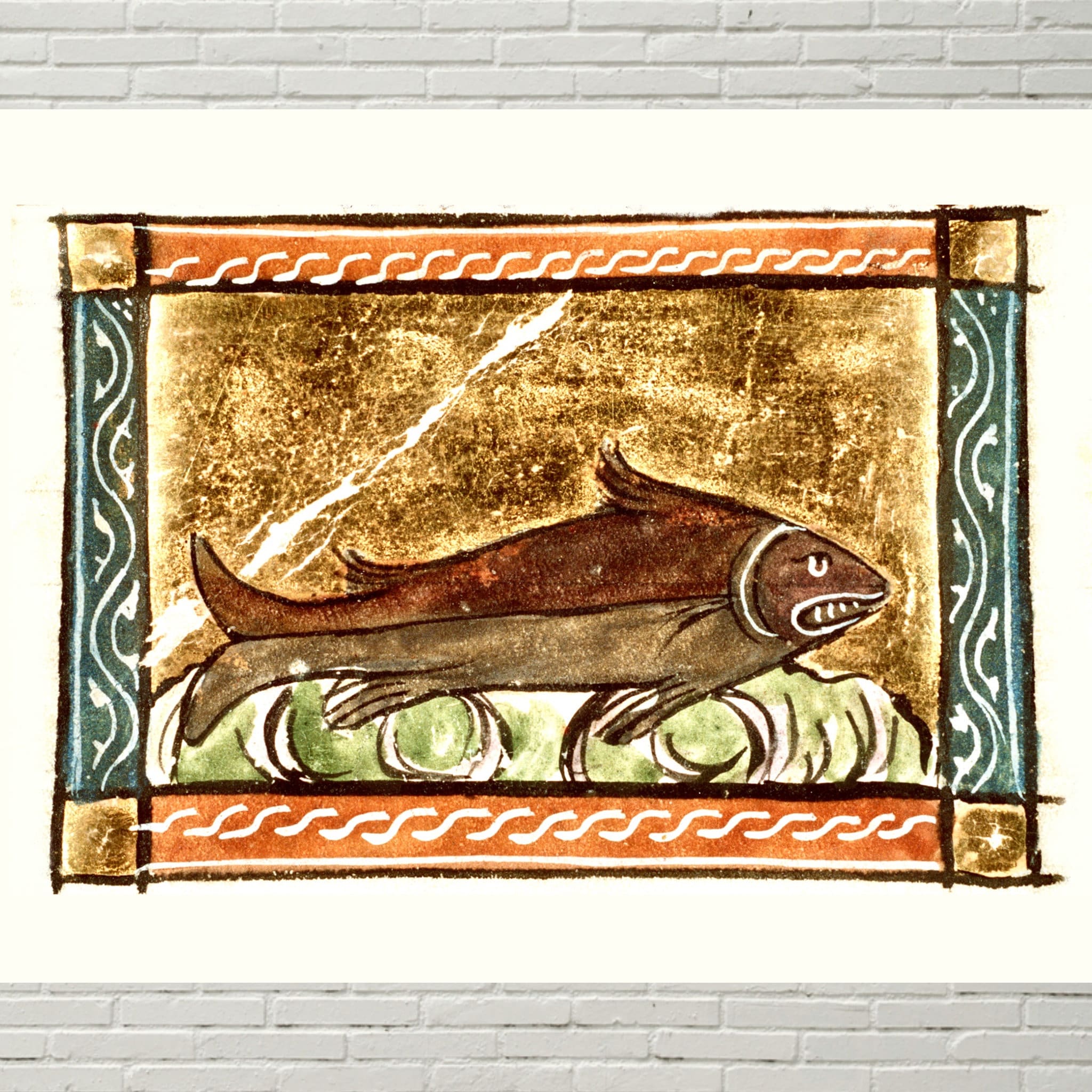Medieval Cod Fish Weird Medieval Art, Fish Art Print, Medieval, 13th Century Art Print ...