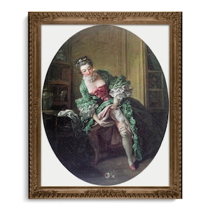Weird Rococo Bathroom Art, Inappropriate French Antique Funny Bathroom Decor, Woman Peeing in Chamber Pot, Francois Boucher, 18th Century