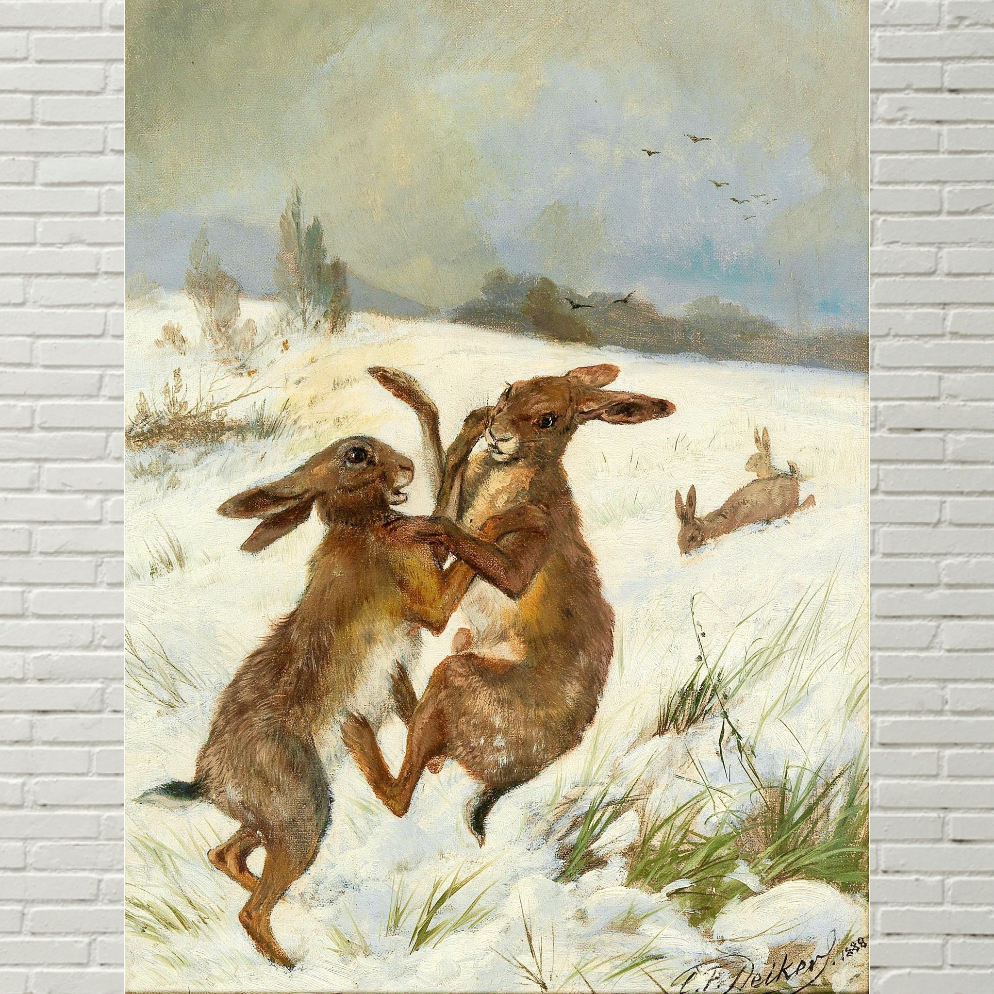 ★Original ART  ‘RABBIT' Hares - Vintage Bunny Rabbit Art Prints - Museum Quality Art
