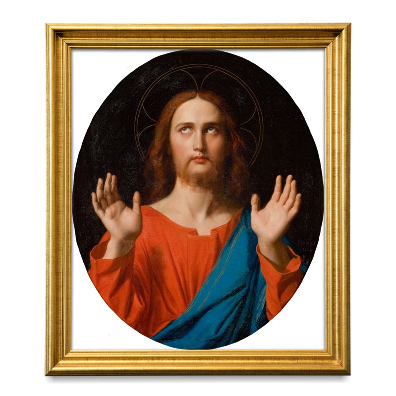Funny Antique Jesus Painting, Jesus Rolling Eyes, Whatever, Silly Jesus Art, High Quality Art