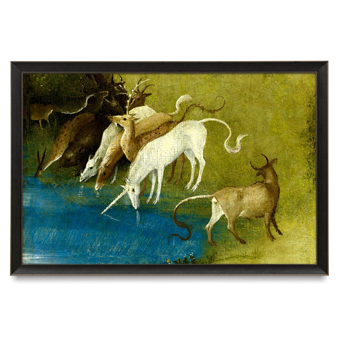 Unicorn Art Print, Renaissance Art, Detail From the Garden