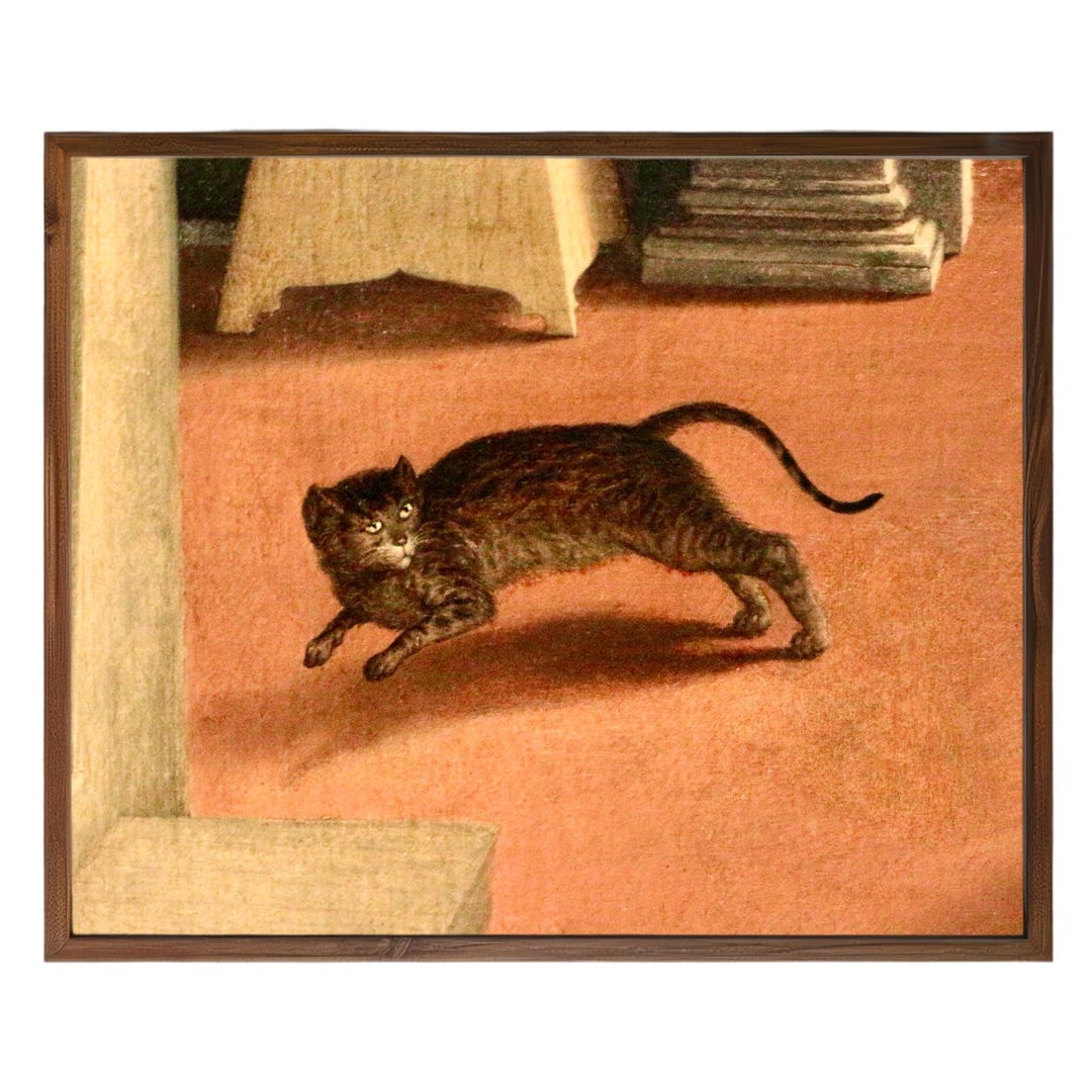 Renaissance Cat Painting Art Print, Strange 16th Century 1500s, Brown ...