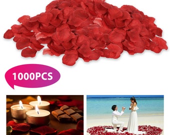 1000PCS Set Artificial Fake Red Rose Petals Wedding Event Romantic Night Party Decor