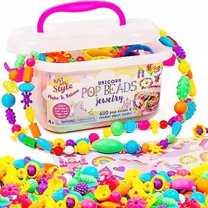 Toy Jewelry Making Set Pop Jewelry Kits for Girls, Toddler & Preschool  Eastertoy, Crafts Snap Beading for 3, 4, 5 Years Old. Bracelets 