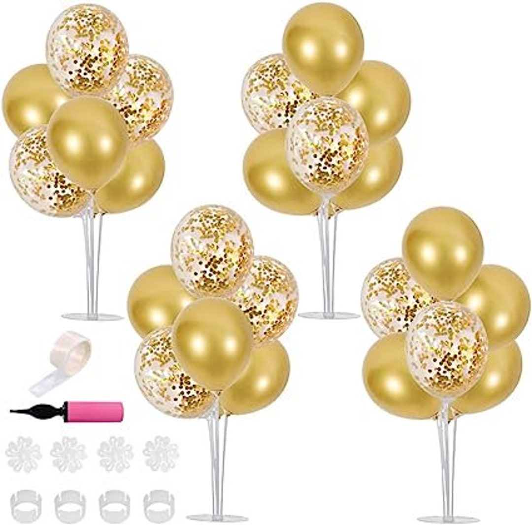 Gold Balloon Centerpieces for Table Gold Balloons Stand Kit Etsy