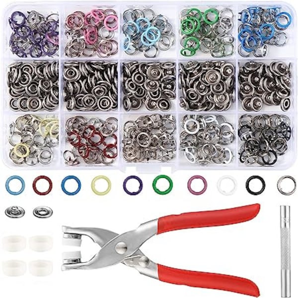 Metal Snap Button Fasteners Kit DIY Crafting Tool with Pliers Press Tool Kit for Clothing Sewing