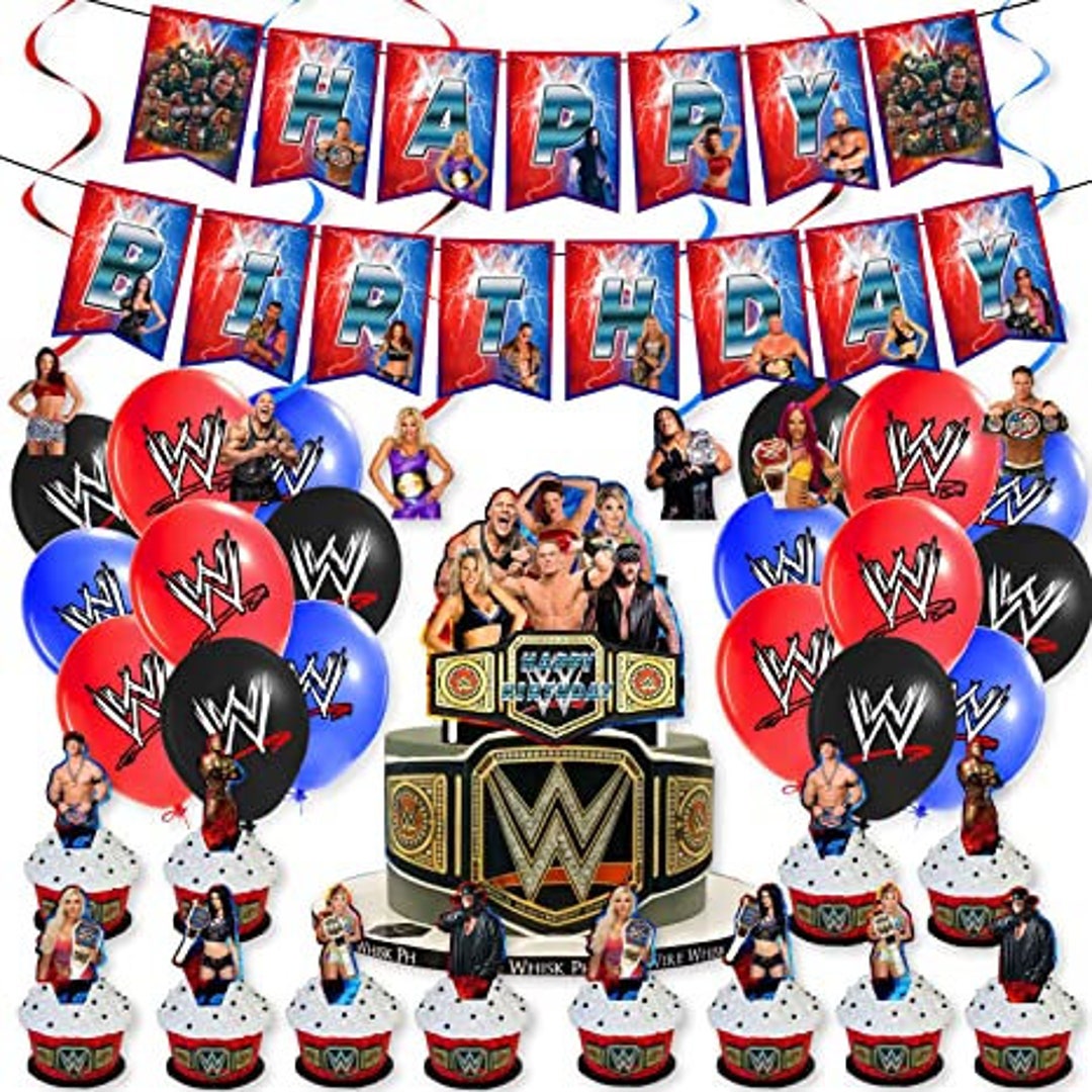 Wrestlinss Party Supplies Birthday Wwe Party Decorations for Set Etsy