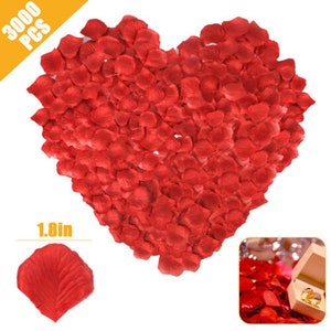 Rose Petals Wedding Flower Petals Romantic Decor Valentine's Day Decor  1000ct Fabric Red Rose Petals 