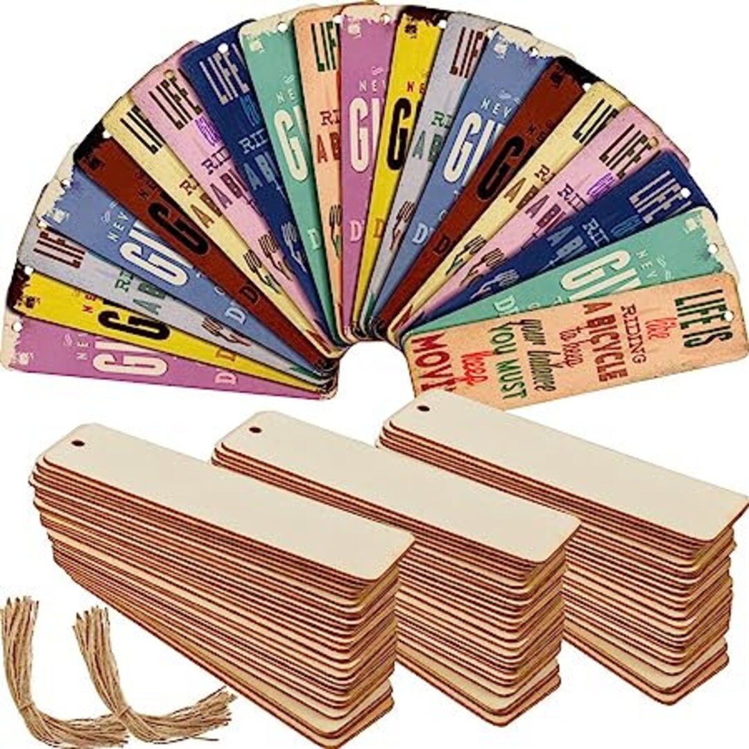 Wood Blank Bookmarks DIY Wooden Craft Bookmark Unfinished Wood Hanging ...