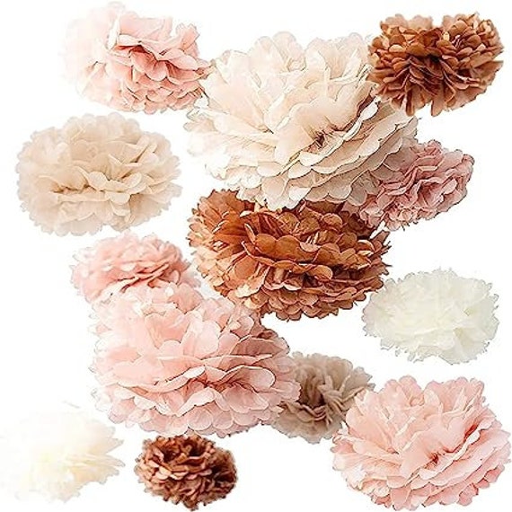 Crafts 20 Pcs Party Tissue Paper Pom Poms Set Pink Tissue Paper Flowers  Decorations Boho Birthday Party 
